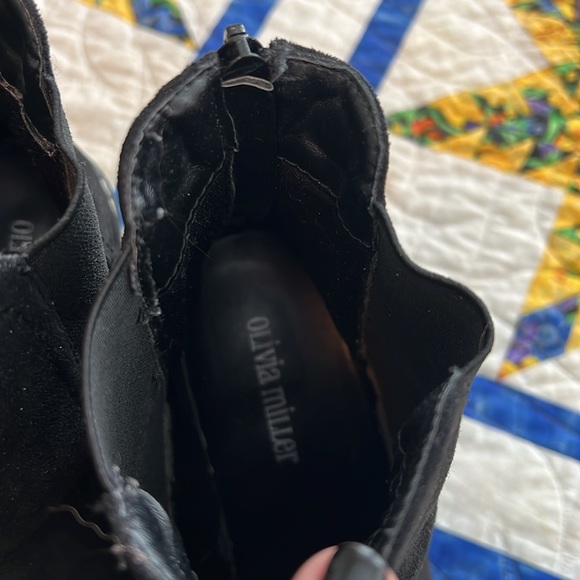 Olivia Miller black suede platform lug sole Chelsea boots 10 platform - Picture 7 of 7